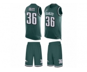 Men's Nike Philadelphia Eagles #36 Dwayne Gratz Limited Midnight Green Tank Top Suit NFL Jersey