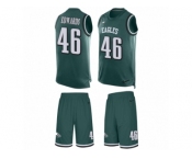 Men's Nike Philadelphia Eagles #46 Herman Edwards Limited Midnight Green Tank Top Suit NFL Jersey