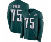 Men's Nike Philadelphia Eagles #75 Josh Sweat Limited Green Therma Long Sleeve NFL Jersey