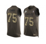 Men's Nike Philadelphia Eagles #75 Vinny Curry Limited Green Salute to Service Tank Top NFL Jersey