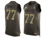 Men's Nike Philadelphia Eagles #77 Michael Bennett Limited Green Salute to Service Tank Top NFL Jersey