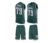Men's Nike Philadelphia Eagles #79 Brandon Brooks Limited Midnight Green Tank Top Suit NFL Jersey