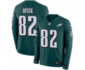 Men's Nike Philadelphia Eagles #82 Mike Quick Limited Green Therma Long Sleeve NFL Jersey