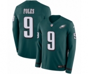 Men's Nike Philadelphia Eagles #9 Nick Foles Limited Green Therma Long Sleeve NFL Jersey