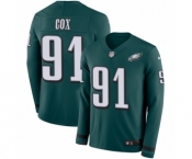 Men's Nike Philadelphia Eagles #91 Fletcher Cox Limited Green Therma Long Sleeve NFL Jersey