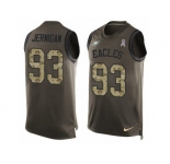 Men's Nike Philadelphia Eagles #93 Timmy Jernigan Limited Green Salute to Service Tank Top NFL Jersey