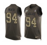 Men's Nike Philadelphia Eagles #94 Haloti Ngata Limited Green Salute to Service Tank Top NFL Jersey