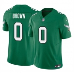 Men's Philadelphia Eagles #0 Hollywood Brown Kelly Green 2026 F.U.S.E. Throwback Vapor Untouchable Limited Stitched Football Jersey