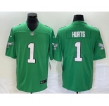 Men's Philadelphia Eagles #1 Jalen Hurts Limited Green 2023 Vapor Jersey