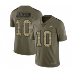 Men's Philadelphia Eagles #10 DeSean Jackson Limited Olive Camo 2017 Salute to Service Football Jersey