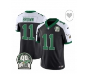Men's Philadelphia Eagles #11 A. J. Brown Black White F.U.S.E. Vapor Untouchable Limited 2024 Stitched Football Jersey