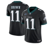 Men's Philadelphia Eagles #11 A.J. Brown Black 2025 F.U.S.E. With 3-Star C Patch Vapor Untouchable Limited Football Stitched Jersey