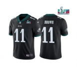 Men's Philadelphia Eagles #11 A.J. Brown Black Super Bowl LVII Patch Vapor Untouchable Limited Stitched Jersey