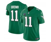 Men's Philadelphia Eagles #11 A.J. Brown Kelly Green 2025 F.U.S.E. With 3-Star C Patch Vapor Untouchable Limited Throwback Football Stitched Jersey