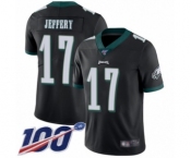 Men's Philadelphia Eagles #17 Alshon Jeffery Black Alternate Vapor Untouchable Limited Player 100th Season Football Jersey