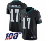 Men's Philadelphia Eagles #17 Harold Carmichael Black Alternate Vapor Untouchable Limited Player 100th Season Football Jersey