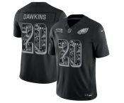 Men's Philadelphia Eagles #20 Brian Dawkins Black F.U.S.E. 2026 Salute to Service Limited Football Stitched Jersey