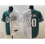 Men's Philadelphia Eagles #20 Brian Dawkins Green White Split Stitched Jersey