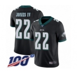 Men's Philadelphia Eagles #22 Sidney Jones Black Alternate Vapor Untouchable Limited Player 100th Season Football Jersey