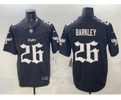 Men's Philadelphia Eagles #26 Saquon Barkley Black 2025 F.U.S.E. 'Gothic Philly Edition' Vapor Limited Stitched Football Jersey