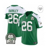 Men's Philadelphia Eagles #26 Saquon Barkley Green White F.U.S.E. Vapor Untouchable Limited 2024 Stitched Football Jersey