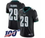 Men's Philadelphia Eagles #29 Avonte Maddox Black Alternate Vapor Untouchable Limited Player 100th Season Football Jersey