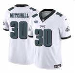 Men's Philadelphia Eagles #30 Quinyon Mitchell White 2024 With Dradt Patch F.U.S.E Vapor Untouchable Limited Stitched Football Jersey