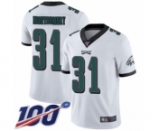 Men's Philadelphia Eagles #31 Wilbert Montgomery White Vapor Untouchable Limited Player 100th Season Football Jersey
