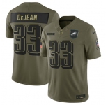 Men's Philadelphia Eagles #33 Cooper DeJean Olive 2025 Salute to Service Limited Football Stitched Jersey