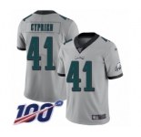 Men's Philadelphia Eagles #41 Johnathan Cyprien Limited Silver Inverted Legend 100th Season Football Jersey
