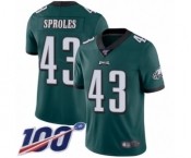 Men's Philadelphia Eagles #43 Darren Sproles Midnight Green Team Color Vapor Untouchable Limited Player 100th Season Football Jersey
