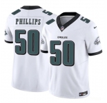 Men's Philadelphia Eagles #50 Jaelan Phillips White 2025 F.U.S.E. Vapor Untouchable Limited Football Stitched Jersey