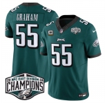 Men's Philadelphia Eagles #55 Brandon Graham Green 2024 NFC East Champions With 4-Star C Patch F.U.S.E. Vapor Untouchable Limited Stitched Football Jersey