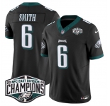 Men's Philadelphia Eagles #6 DeVonta Smith Black 2024 NFC East Champions F.U.S.E. Vapor Untouchable Limited Stitched Football Jersey