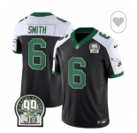 Men's Philadelphia Eagles #6 DeVonta Smith Black White F.U.S.E. Vapor Untouchable Limited 2024 Stitched Football Jersey