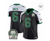 Men's Philadelphia Eagles #6 DeVonta Smith Black White F.U.S.E. Vapor Untouchable Limited 2024 Stitched Football Jersey