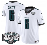 Men's Philadelphia Eagles #6 DeVonta Smith White 2024 New NFC East Champions F.U.S.E. Vapor Untouchable Limited Stitched Football Jersey