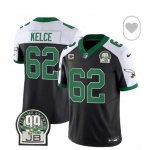 Men's Philadelphia Eagles #62 Jason Kelce Black White F.U.S.E. Vapor Untouchable Limited 2024 Stitched Football Jersey