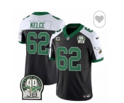 Men's Philadelphia Eagles #62 Jason Kelce Black White F.U.S.E. Vapor Untouchable Limited 2024 Stitched Football Jersey