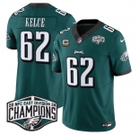 Men's Philadelphia Eagles #62 Jason Kelce Green 2024 NFC East Champions With 4-Star C Patch F.U.S.E. Vapor Untouchable Limited Stitched Football Jersey