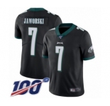 Men's Philadelphia Eagles #7 Ron Jaworski Black Alternate Vapor Untouchable Limited Player 100th Season Football Jersey