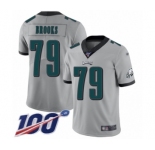 Men's Philadelphia Eagles #79 Brandon Brooks Limited Silver Inverted Legend 100th Season Football Jersey