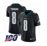 Men's Philadelphia Eagles #8 Clayton Thorson Black Alternate Vapor Untouchable Limited Player 100th Season Football Jersey