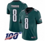 Men's Philadelphia Eagles #8 Clayton Thorson Midnight Green Team Color Vapor Untouchable Limited Player 100th Season Football Jersey