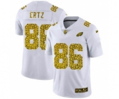 Men's Philadelphia Eagles #86 Zach Ertz Flocked Leopard Print Vapor Limited Football Jersey White