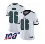 Men's Philadelphia Eagles #86 Zach Ertz White Vapor Untouchable Limited Player 100th Season Football Jersey