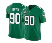 Men's Philadelphia Eagles #90 Jordan Davis Kelly Green 2026 F.U.S.E. 1-Star C Patch Throwback Vapor Untouchable Limited Football Stitched Jersey