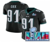 Men's Philadelphia Eagles #91 Fletcher Cox Limited Black Super Bowl LVII Vapor Jersey