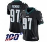 Men's Philadelphia Eagles #97 Malik Jackson Black Alternate Vapor Untouchable Limited Player 100th Season Football Jersey