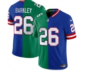 Men's Philadelphia Eagles x Giants #26 Saquon Barkley Green Royal Split F.U.S.E. Vapor Untouchable Limited Football Stitched Jersey
